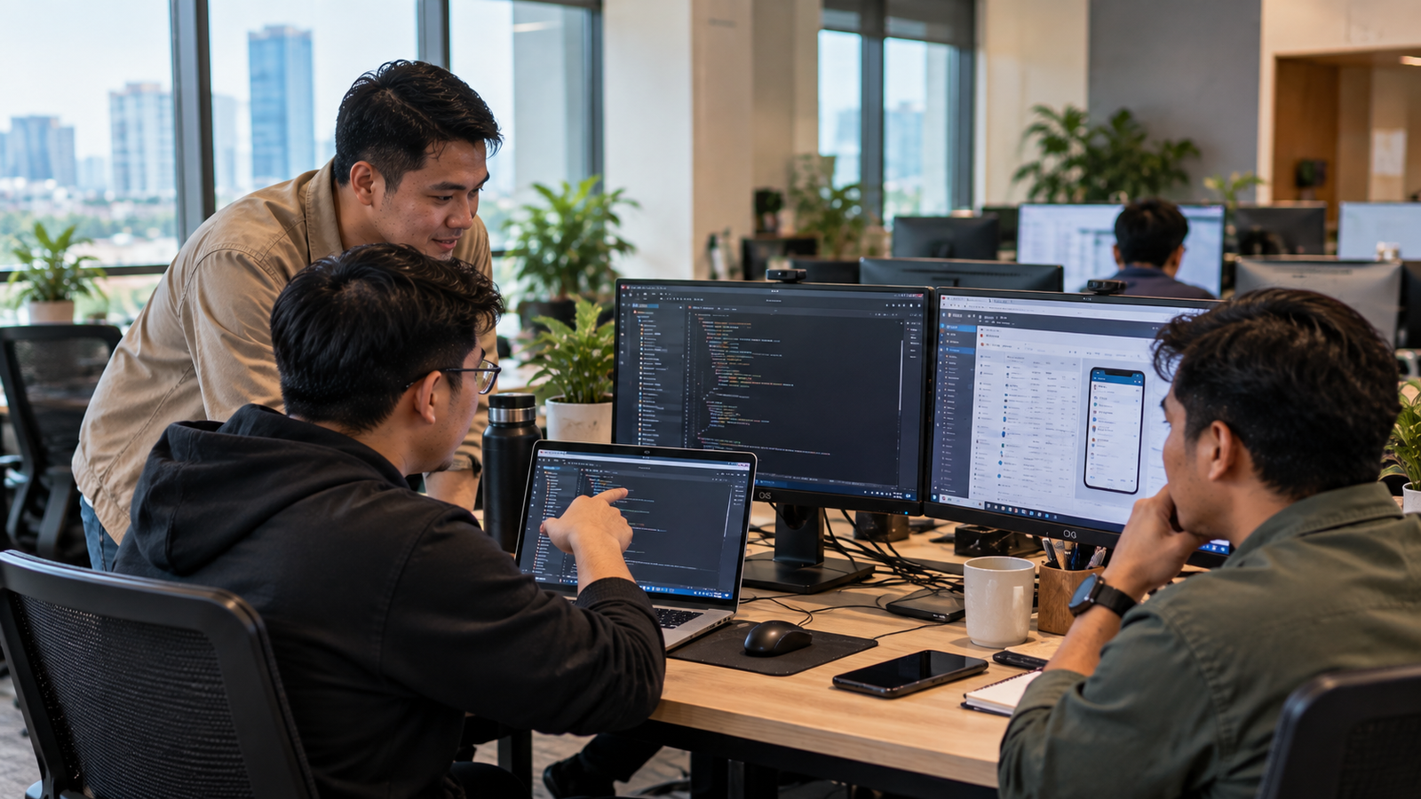 Support engineers resolving tickets as part of technical support services